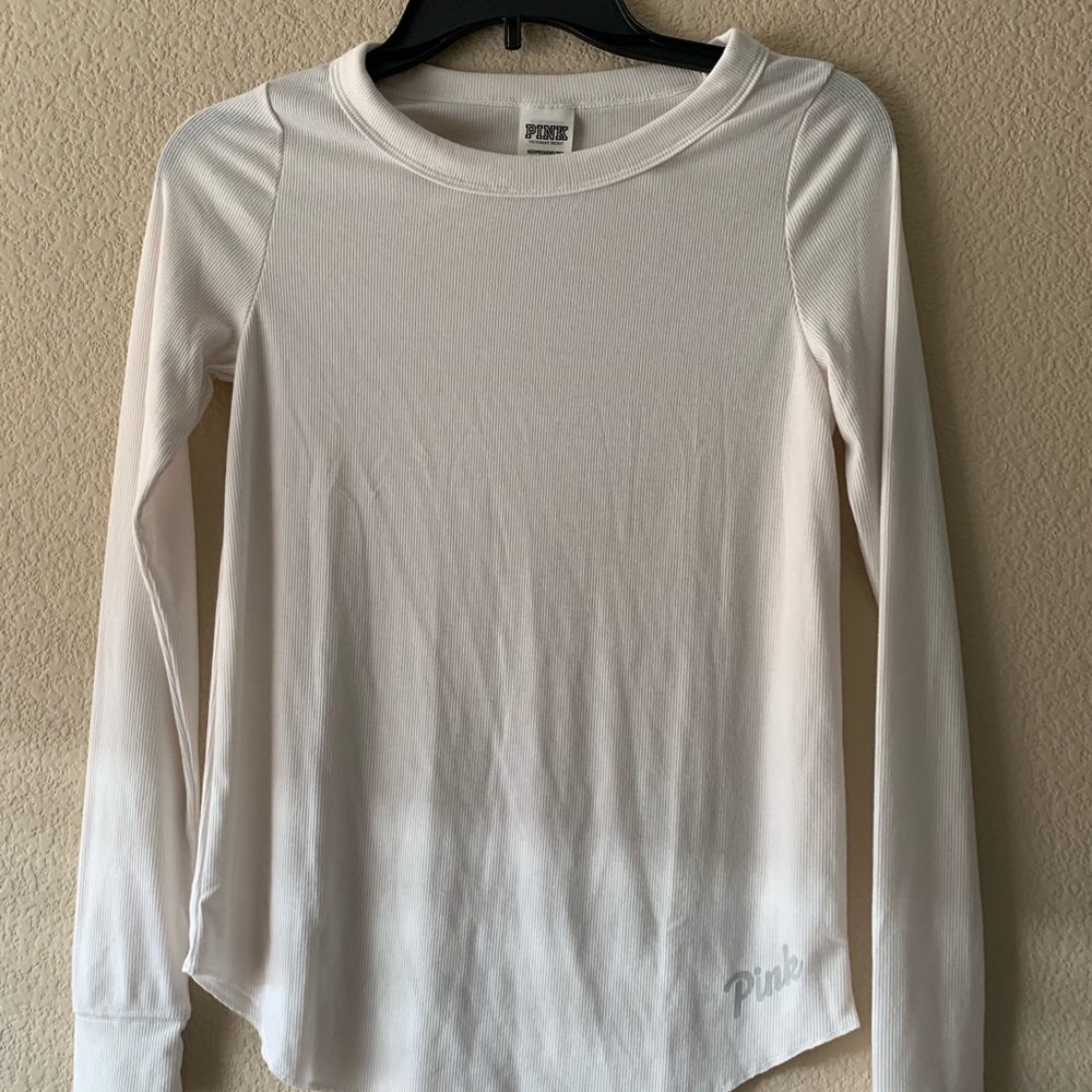 Victoria Secret Pink Ribbed Long Sleeve Tee